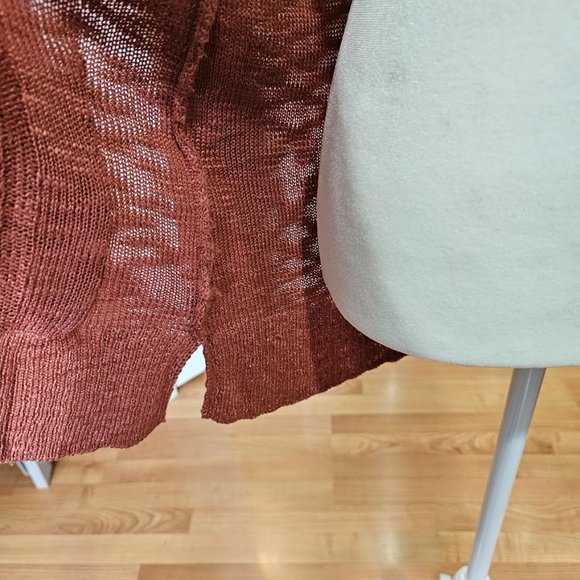 LOVE ELLIE Women's Medium Rusty Orange Full Length Knit Lightweight Cardigan - Picture 4 of 9